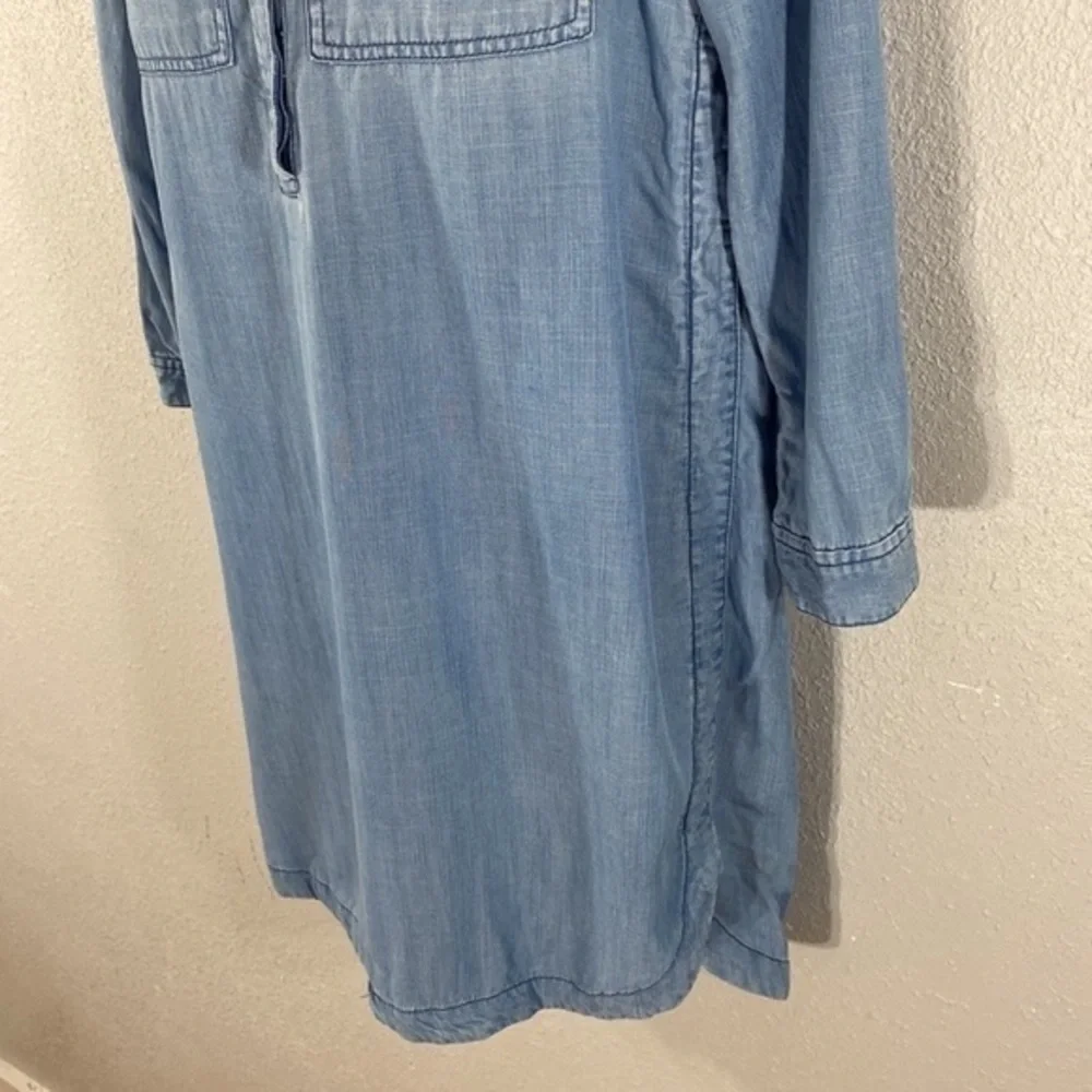 J. Crew Drapey Chambray Pop Over Shirt Dress G64